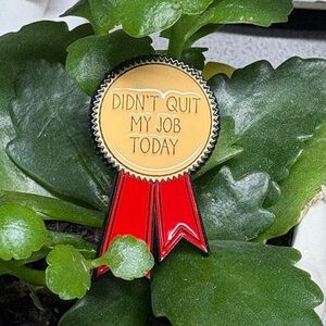 Sarcasm Gold and Red Enamel Pin
